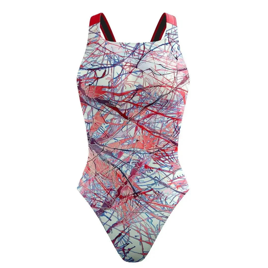 Costume da Bagno Donna Monopezzo con Stampa Digitale – Costume Competitivo Attillato per Allenamento e Gara, S–XL , 10 Colori