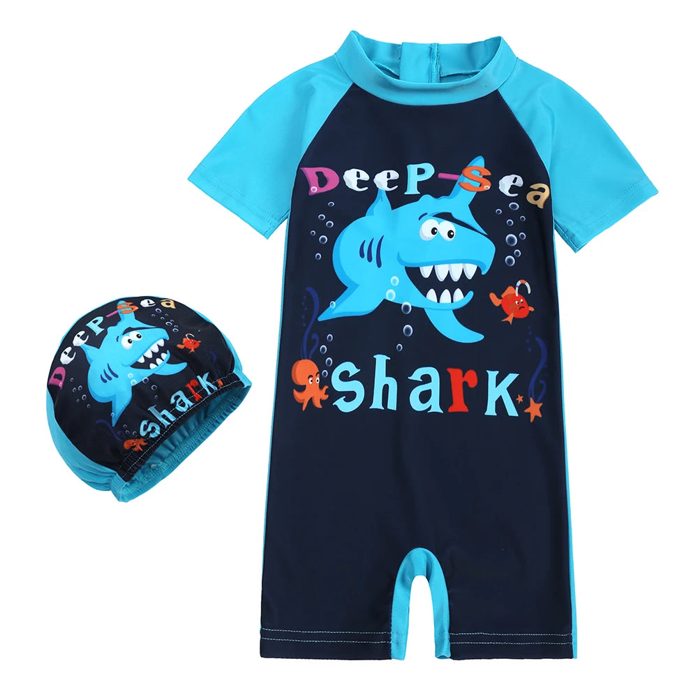 Costume da Bagno Intero per Bambini con Cuffia Abbinata – Set Nuoto con Protezione UV, 12M–8 Anni 12 Fantasie
