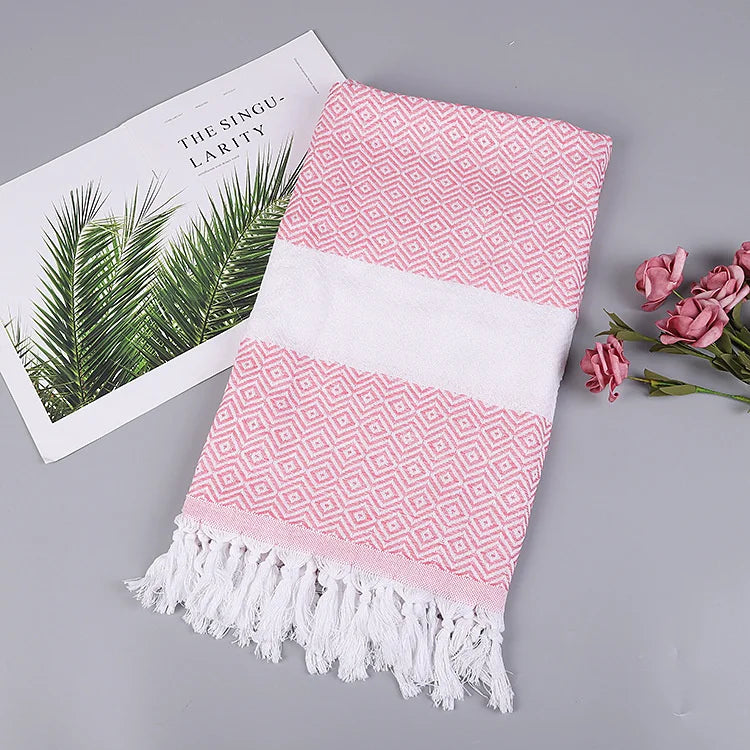 Telo Mare Turco Personalizzato con Ricamo del Nome – 100% Cotone, 8 Colori, 100×180 cm