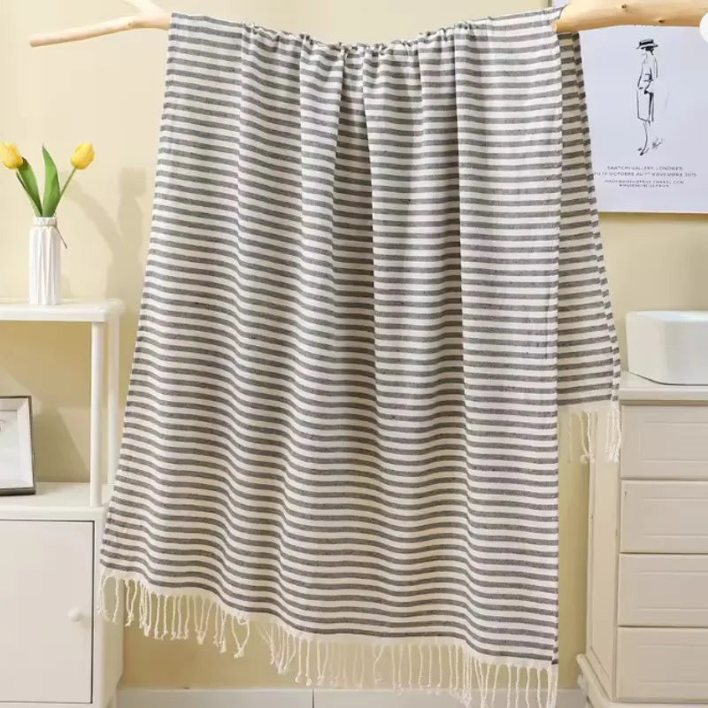 Telo Mare Turco a Strisce – Poliestere e Cotone, 6 Colori 100×180 cm
