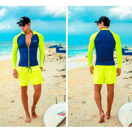 Rash Guard Uomo Manica Lunga anche con Zip Protezione UV