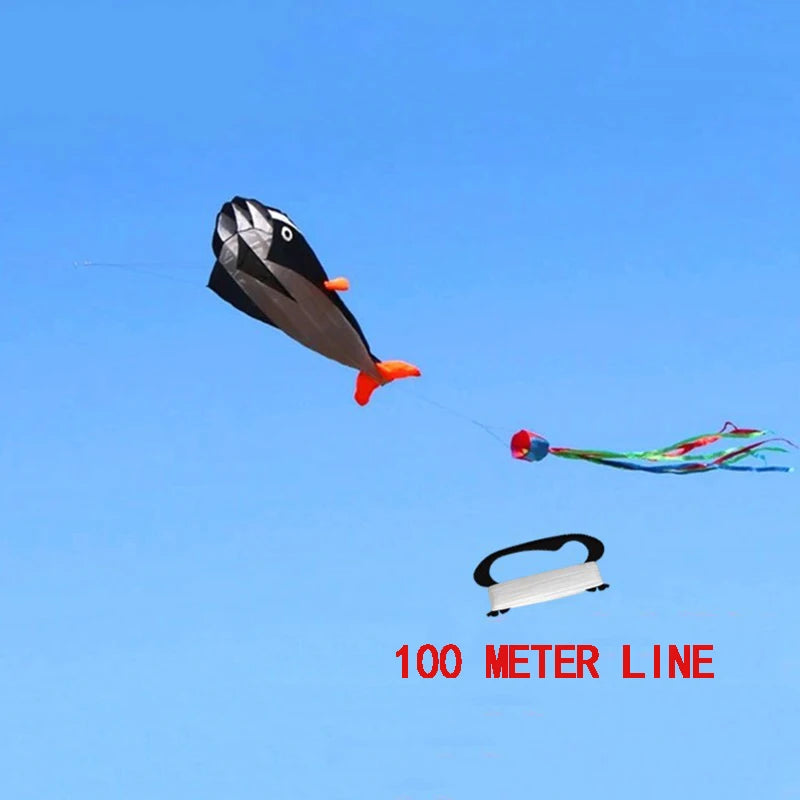 Aquilone Gigante a Forma di Balena – Morbido, Anti-Strappo, con Maniglia e Custodia,4 Colori