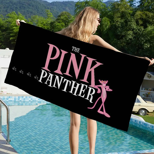 Asciugamano Pantera Rosa su Fondo Colorato – Telo Mare e Bagno in Poliestere e Cotone, 6 Modelli 7 Misure