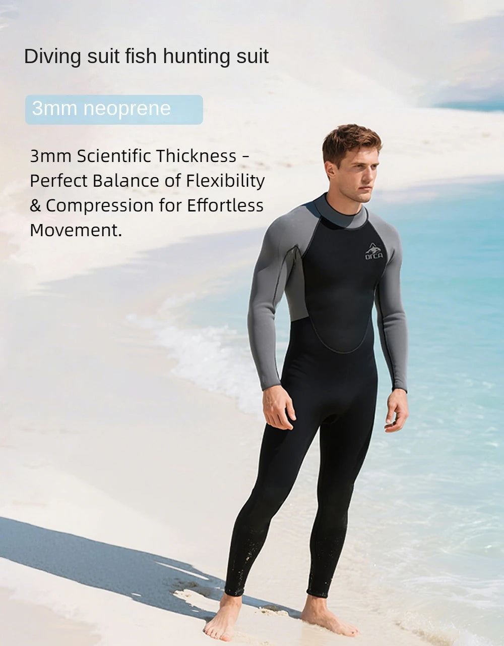 Muta Uomo 3mm Neoprene Monopezzo Cerniera Posteriore per Immersioni Snorkeling Surf M-4XL