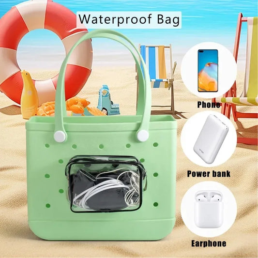 Borsa Portaoggetti Trasparente in PVC con Cerniera – Impermeabile, 3 Taglie: M, L, XL