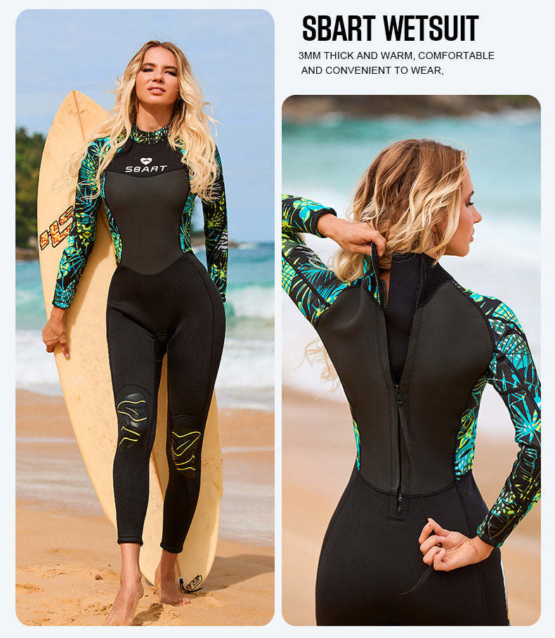 Muta Donna Sbart 3mm Neoprene Manica Lunga Monopezzo per Immersioni Snorkeling Surf
