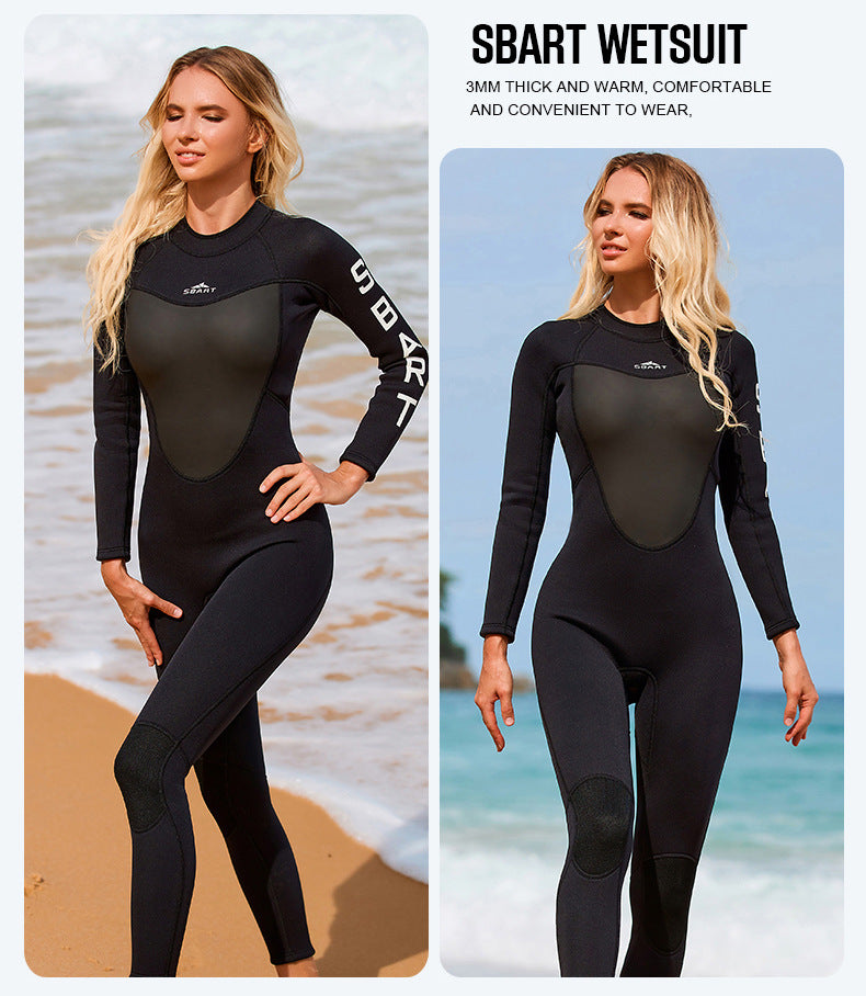 Muta Donna Sbart 3mm Neoprene Manica Lunga Monopezzo per Immersioni Snorkeling Surf