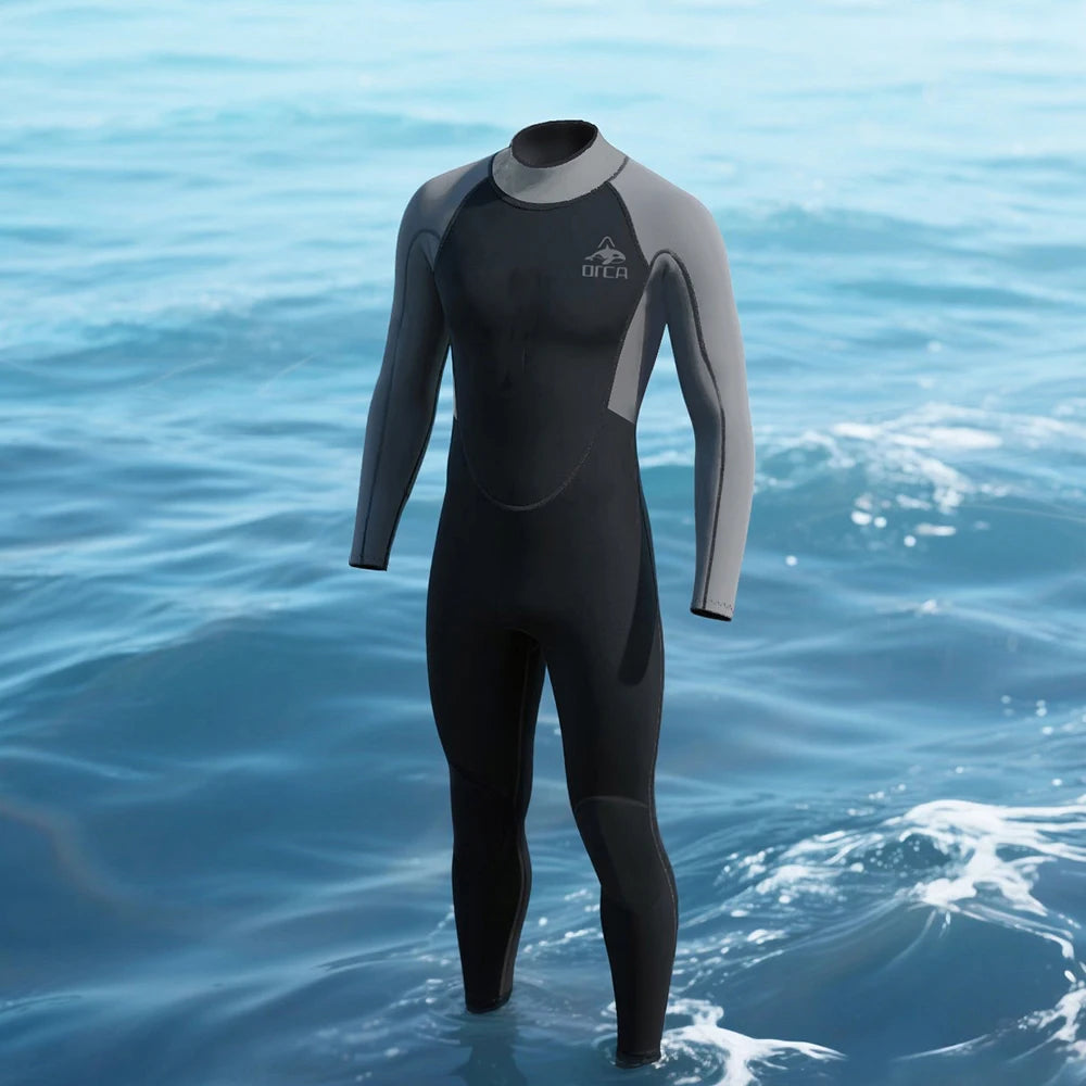 Muta Uomo 3mm Neoprene Monopezzo Cerniera Posteriore per Immersioni Snorkeling Surf M-4XL