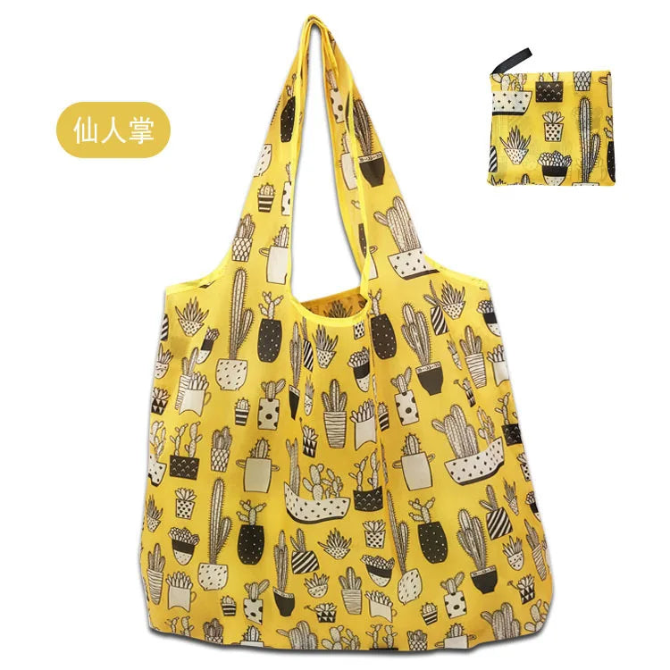 Borsa Shopper Pieghevole Ecologica Riutilizzabile – Poliestere, Multiuso, 32 Fantasie – 46×60×8 cm