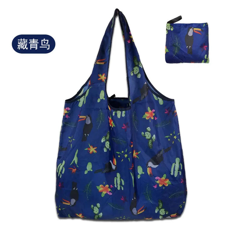 Borsa Shopper Pieghevole Ecologica Riutilizzabile – Poliestere, Multiuso, 32 Fantasie – 46×60×8 cm