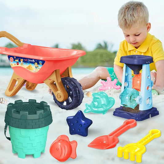 Set Giocattoli per la Sabbia da Spiaggia – Secchio, Pala, Setaccio e Accessori – 5 o 6 Pezzi