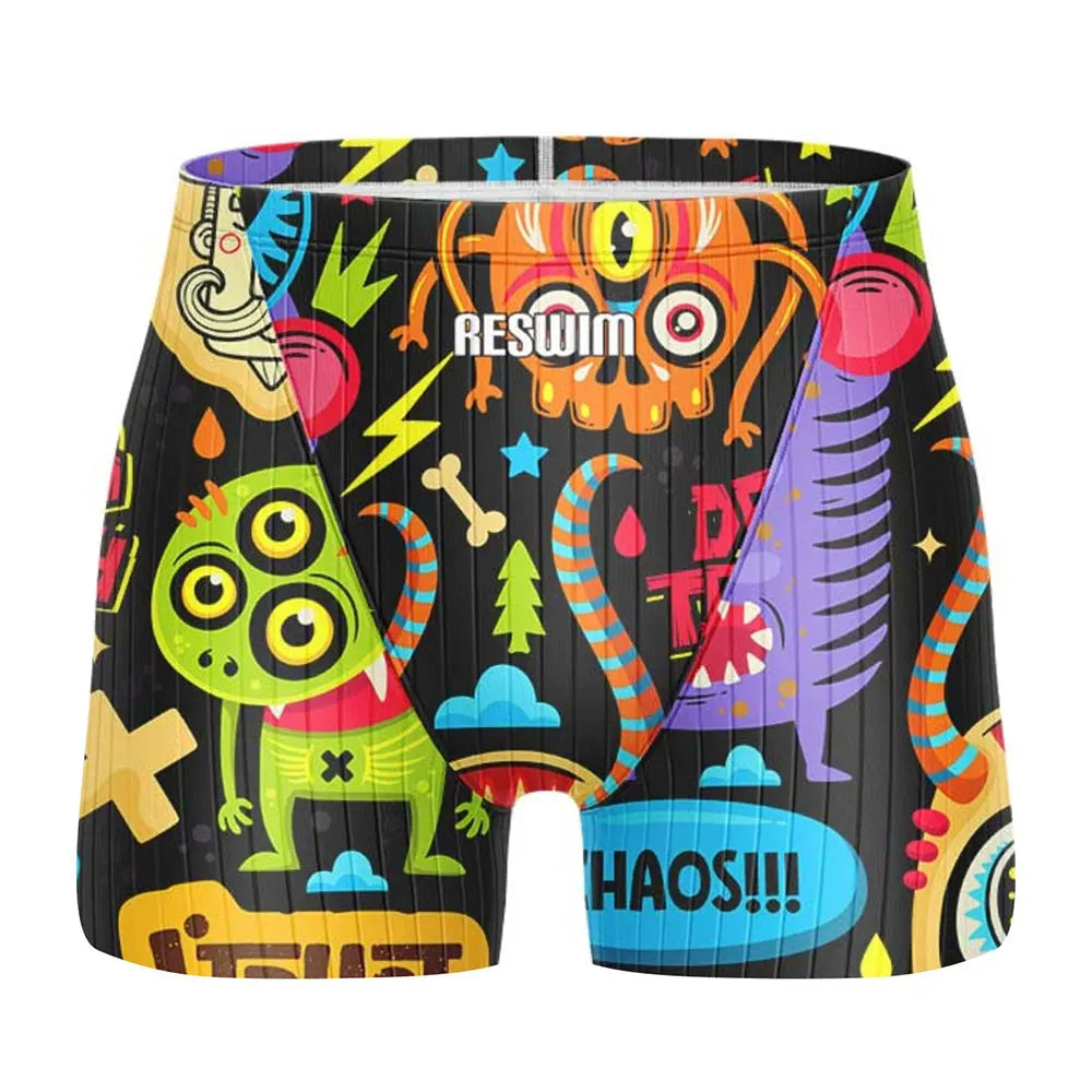 Jammer da Nuoto Uomo con Stampa Fumetto – Costume Attillato in Lycra ad Asciugatura Rapida per Allenamento e Gara XS–6XL 21 Colori