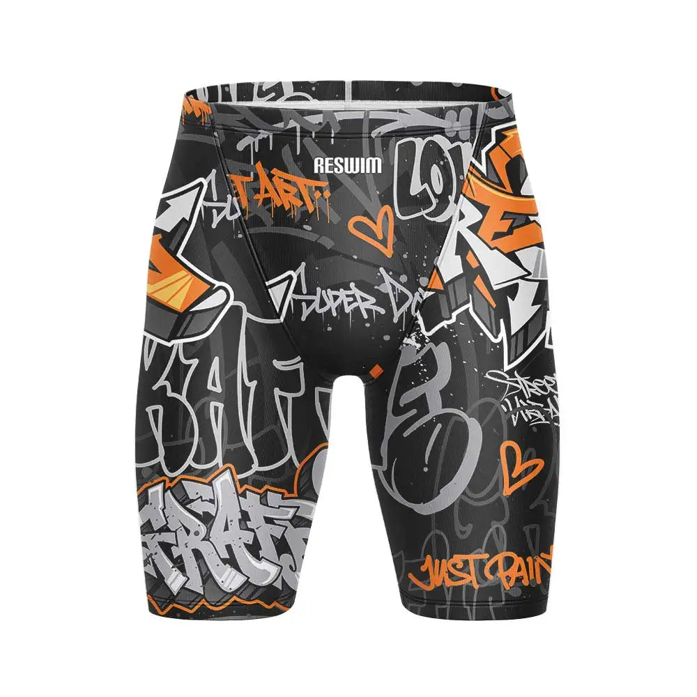 Jammer da Nuoto Uomo al Ginocchio con Stampa Fumetto – Costume Attillato in Lycra ad Asciugatura Rapida per Allenamento e Gara XXS–6XL 8 Colori
