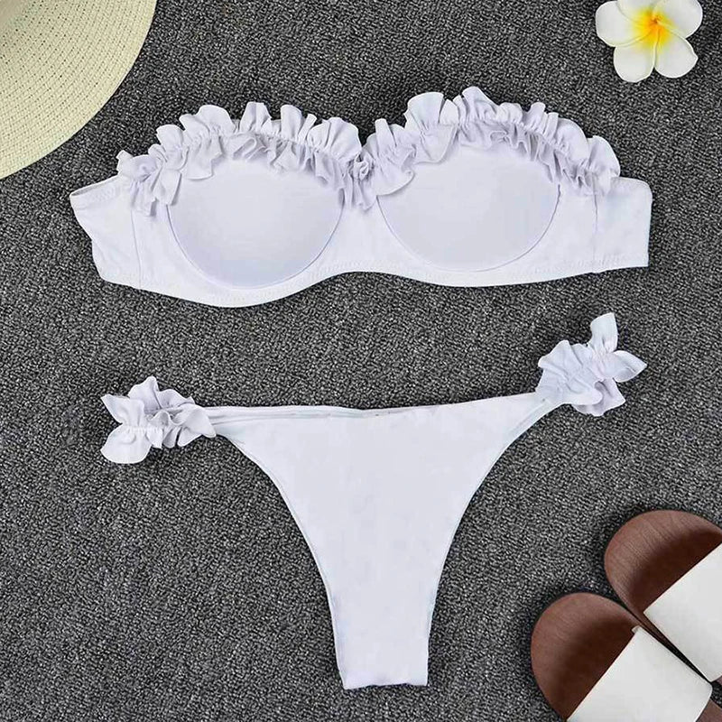 Bikini Donna Due Pezzi con Volant e Ferretto