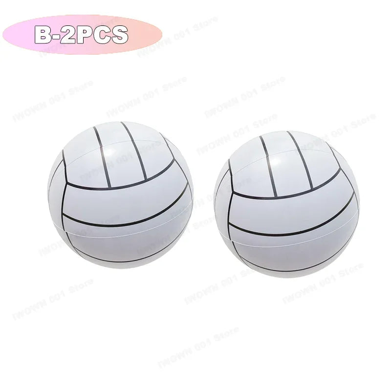 Palloni Gonfiabili da Spiaggia con Grafica Sportiva – Baseball, Pallavolo, Calcio, Basket, Rugby – 30 cm
