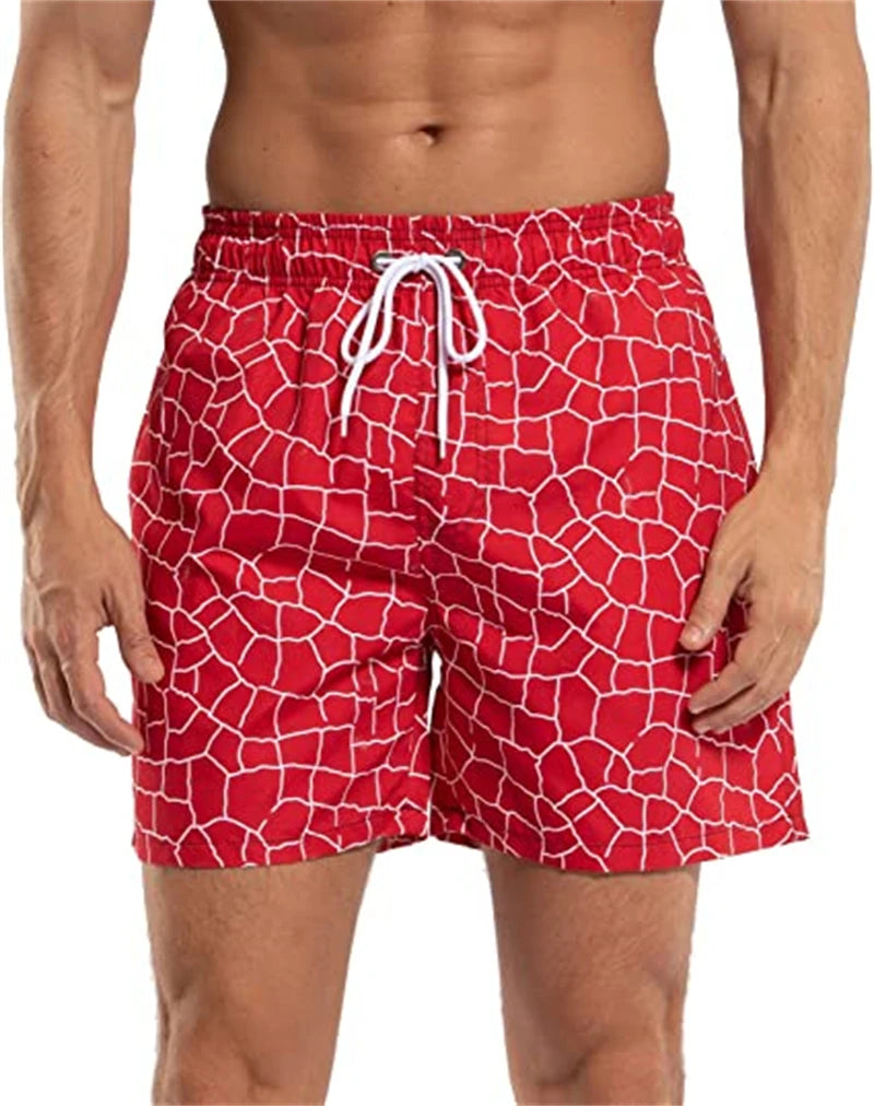 Pantaloncini da Bagno Uomo Fantasia – Costume Mare con Fodera in Rete e Tasche