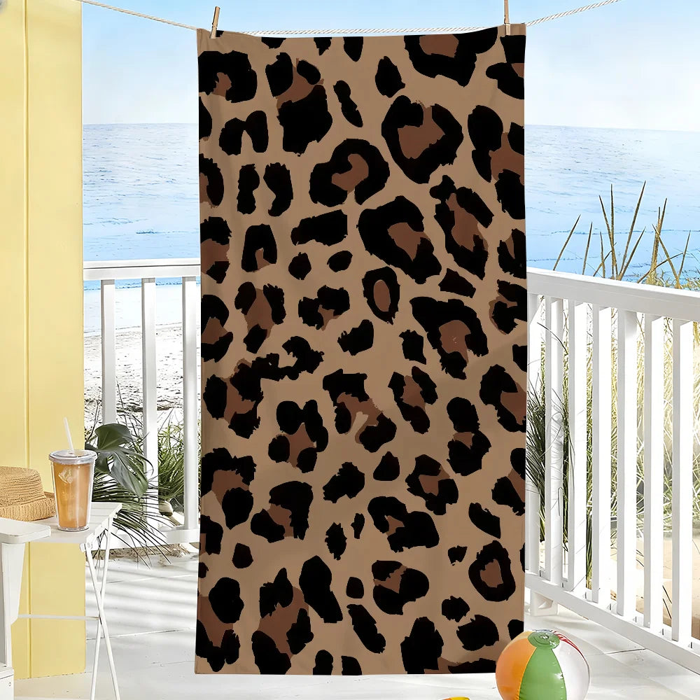 Asciugamano con Stampa Maculata in Stile Y2K – 9 Colori, 8 Misure da 40×70 a 150×260 cm