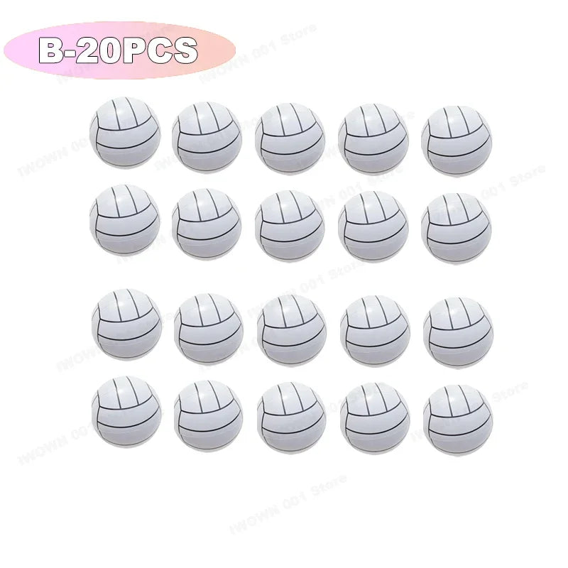 Palloni Gonfiabili da Spiaggia con Grafica Sportiva – Baseball, Pallavolo, Calcio, Basket, Rugby – 30 cm