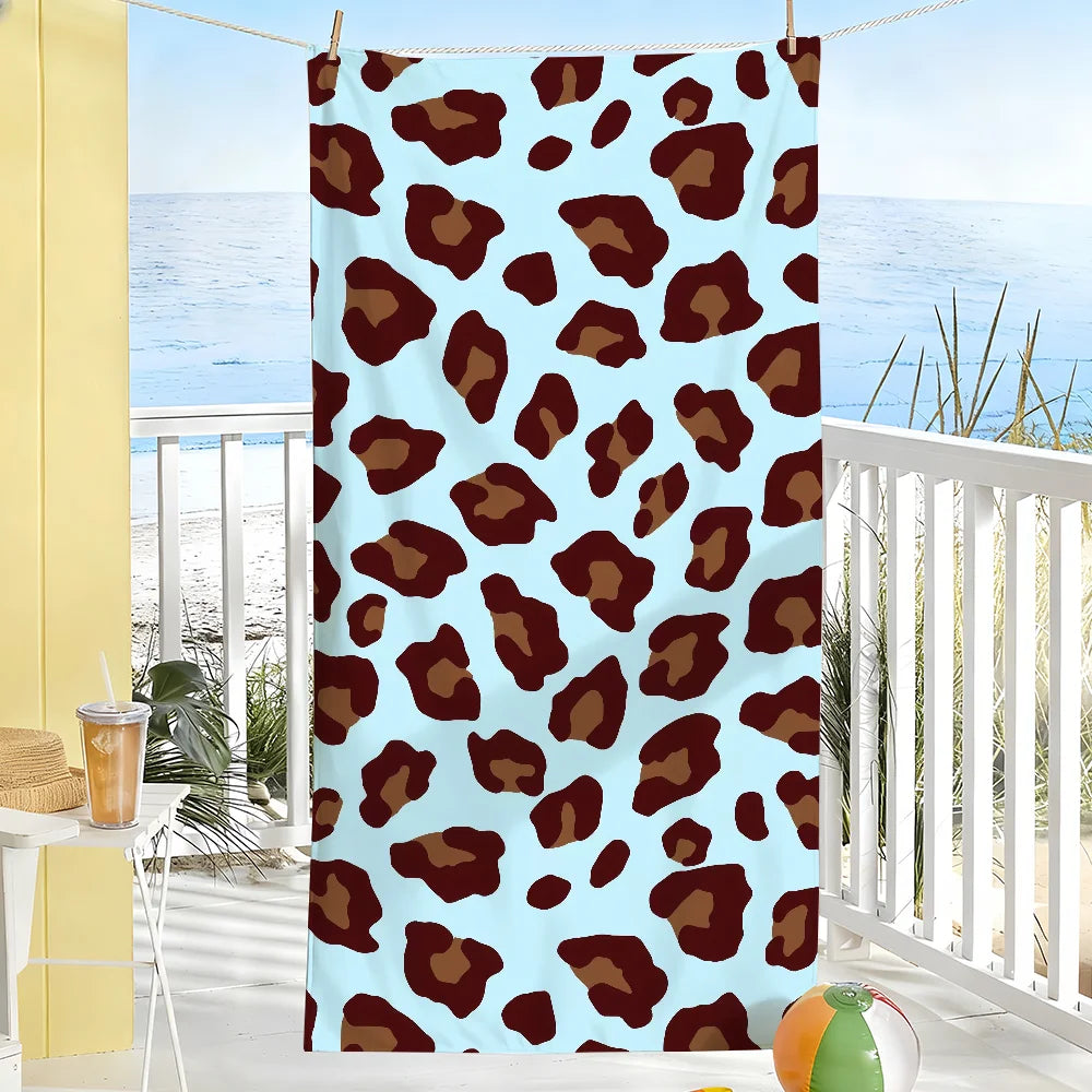 Asciugamano con Stampa Maculata in Stile Y2K – 9 Colori, 8 Misure da 40×70 a 150×260 cm