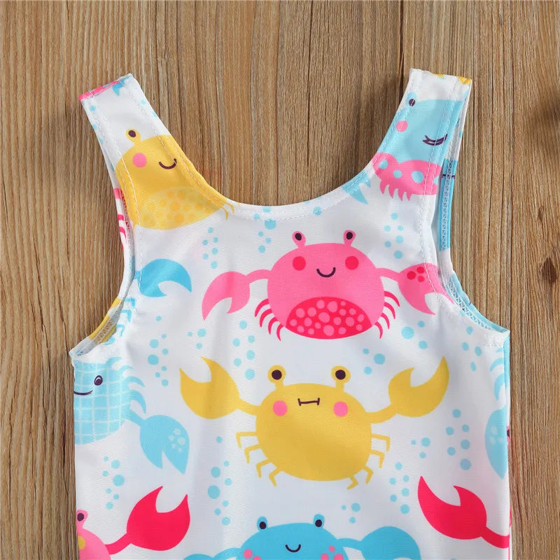 Costume da Bagno Intero Neonata con Volant Laterale – 2 Stampe Fantasia, 0–36 Mesi