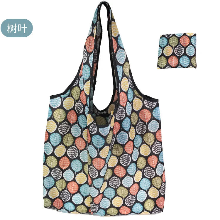 Borsa Shopper Pieghevole Ecologica Riutilizzabile – Poliestere, Multiuso, 32 Fantasie – 46×60×8 cm