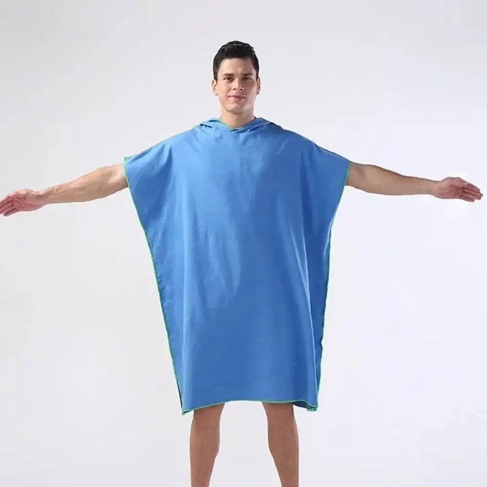 Poncho Asciugamano in Microfibra con Cappuccio – Asciugatura Rapida, Antivento,5 Colori