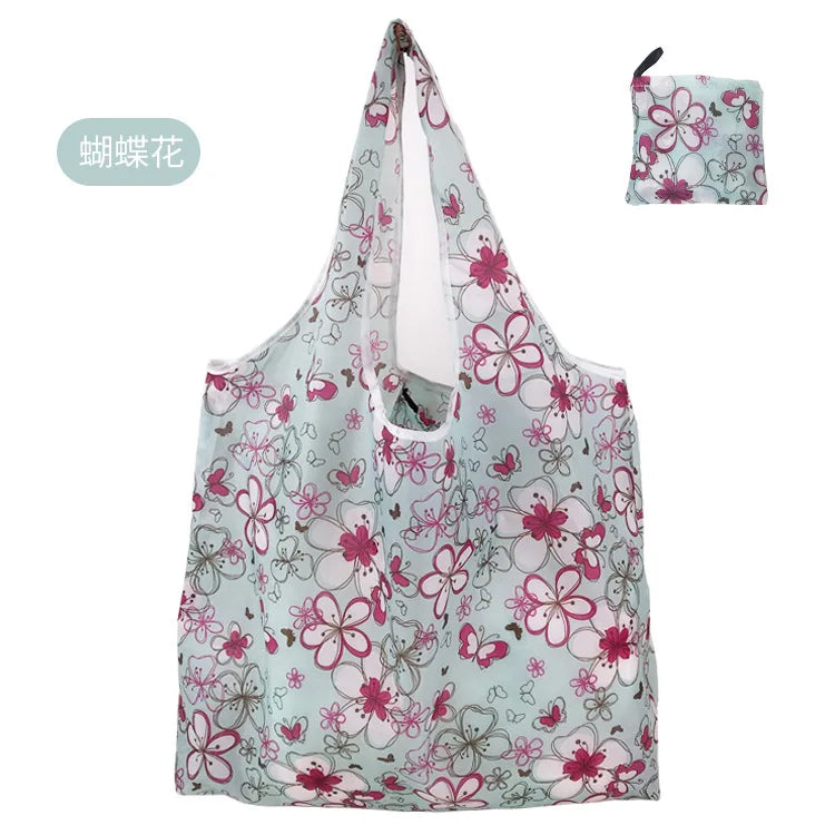 Borsa Shopper Pieghevole Ecologica Riutilizzabile – Poliestere, Multiuso, 32 Fantasie – 46×60×8 cm