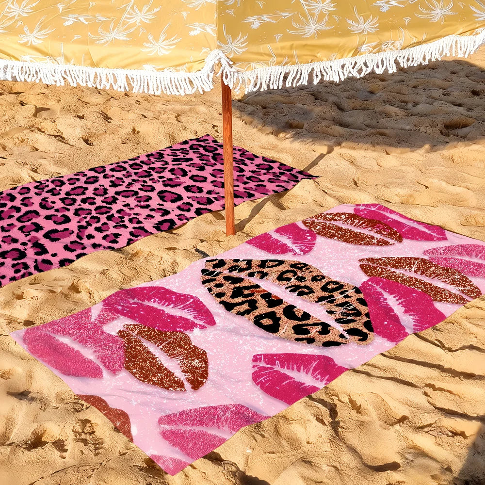 Asciugamano con Stampa Maculata in Stile Y2K – 9 Colori, 8 Misure da 40×70 a 150×260 cm