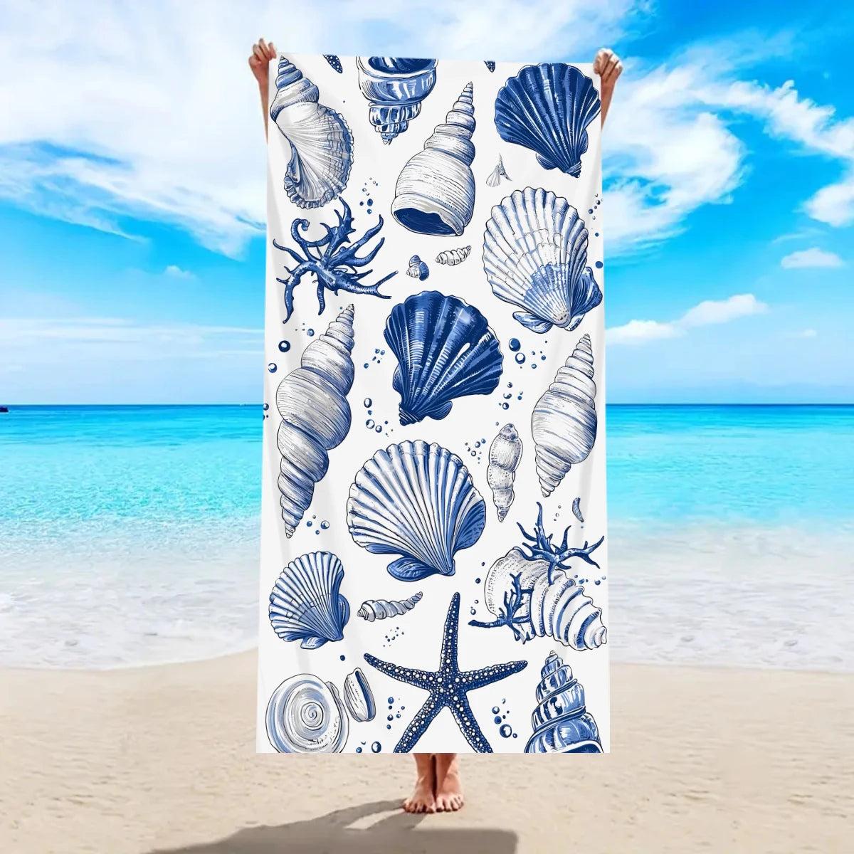 Telo Mare Microfibra con Stampa Oceanica – 5 Fantasie, 2 Misure 150×75 e 180×90 cm
