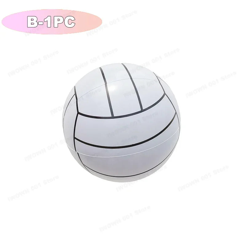 Palloni Gonfiabili da Spiaggia con Grafica Sportiva – Baseball, Pallavolo, Calcio, Basket, Rugby – 30 cm