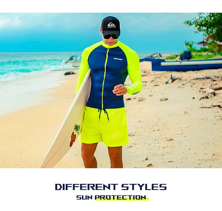 Rash Guard Uomo Manica Lunga anche con Zip Protezione UV