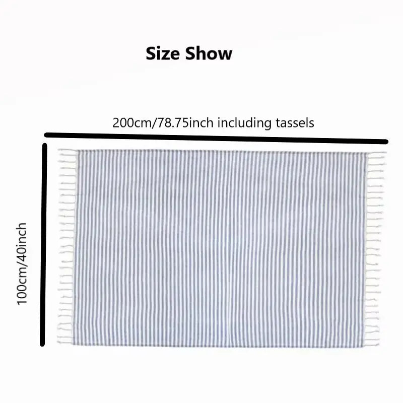 Telo Mare Turco a Strisce – Poliestere e Cotone, 6 Colori 100×180 cm