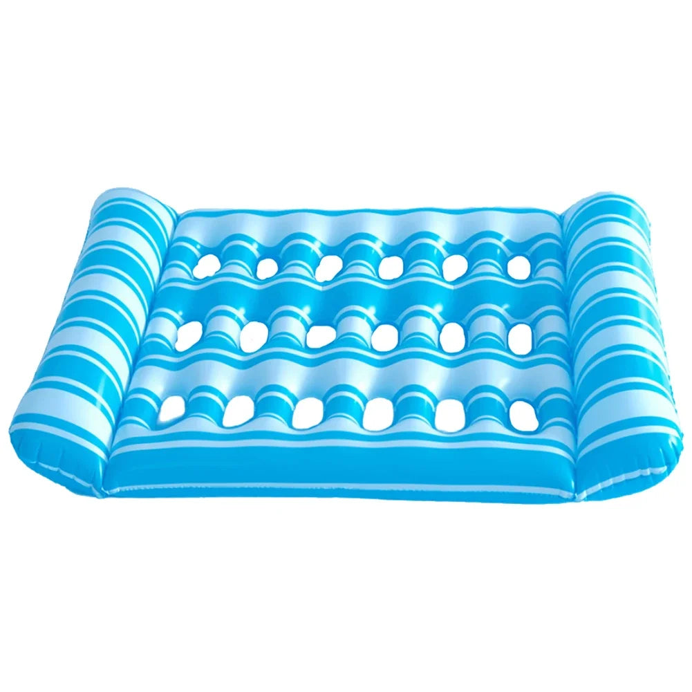 Lettino Galleggiante Gonfiabile con Cuscini – Amaca da Piscina in PVC, 4 Colori