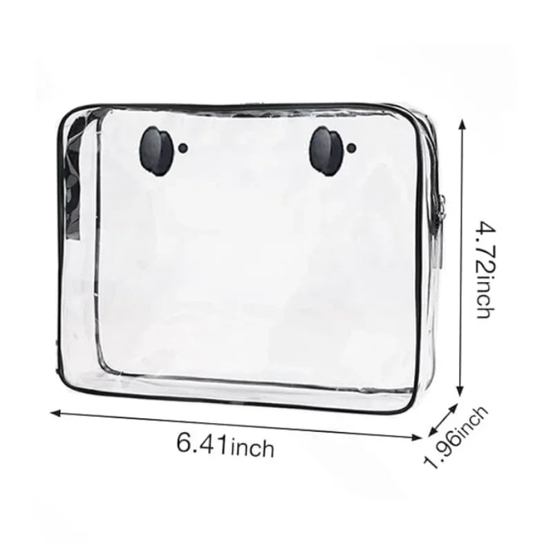 Borsa Portaoggetti Trasparente in PVC con Cerniera – Impermeabile, 3 Taglie: M, L, XL