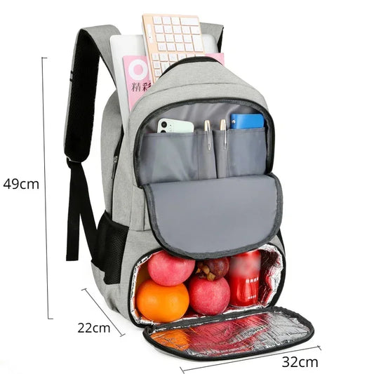 Zaino Termico per Picnic e Mare – Nylon Impermeabile, Vano Isolante, Striscia Riflettente – 3 Colori, 49×22×33 cm