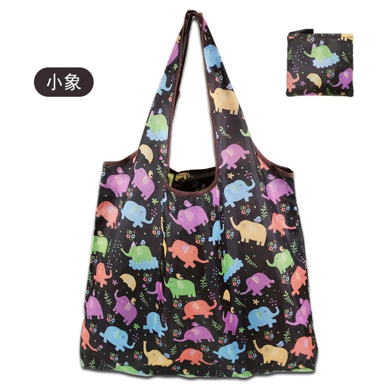 Borsa Shopper Pieghevole Ecologica Riutilizzabile – Poliestere, Multiuso, 32 Fantasie – 46×60×8 cm