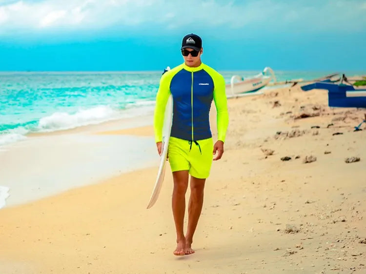 Rash Guard Uomo Manica Lunga anche con Zip Protezione UV