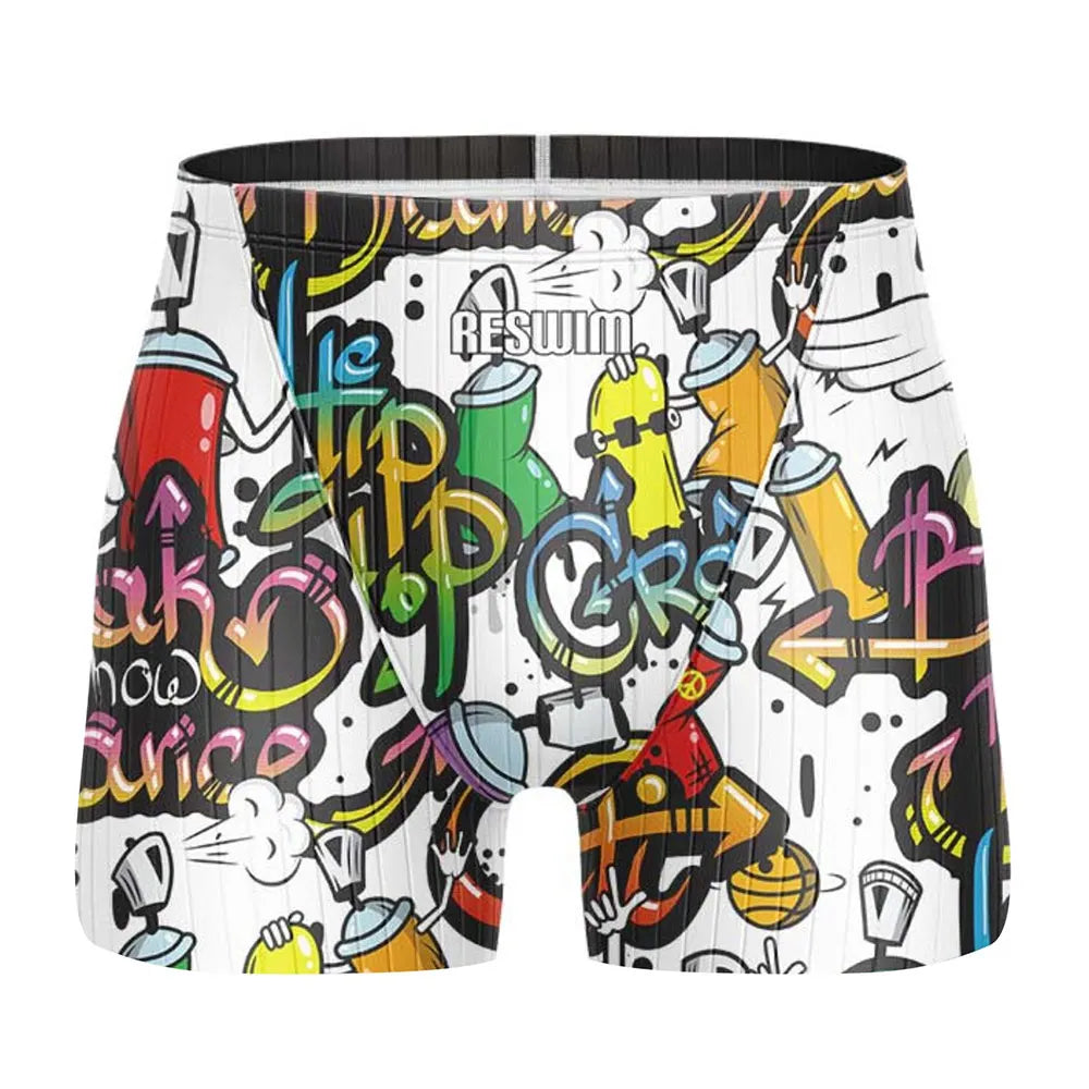 Jammer da Nuoto Uomo con Stampa Fumetto – Costume Attillato in Lycra ad Asciugatura Rapida per Allenamento e Gara XS–6XL 21 Colori
