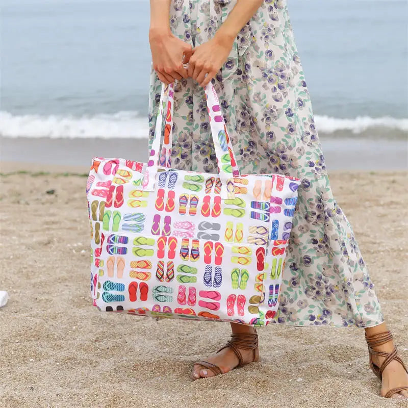 Borsa da Spiaggia Impermeabile con Cerniera – Grande Capacità, 50×40 cm 4 Fantasie