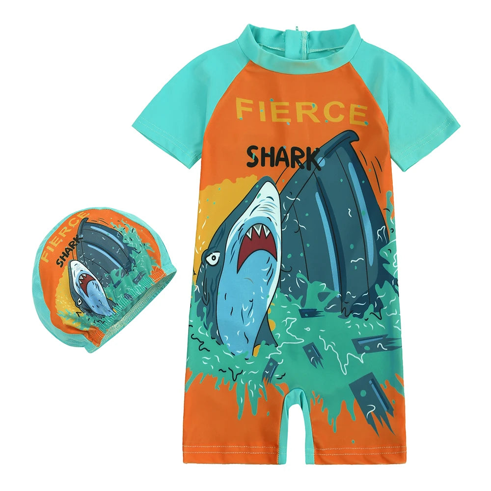 Costume da Bagno Intero per Bambini con Cuffia Abbinata – Set Nuoto con Protezione UV, 12M–8 Anni  12 Fantasie