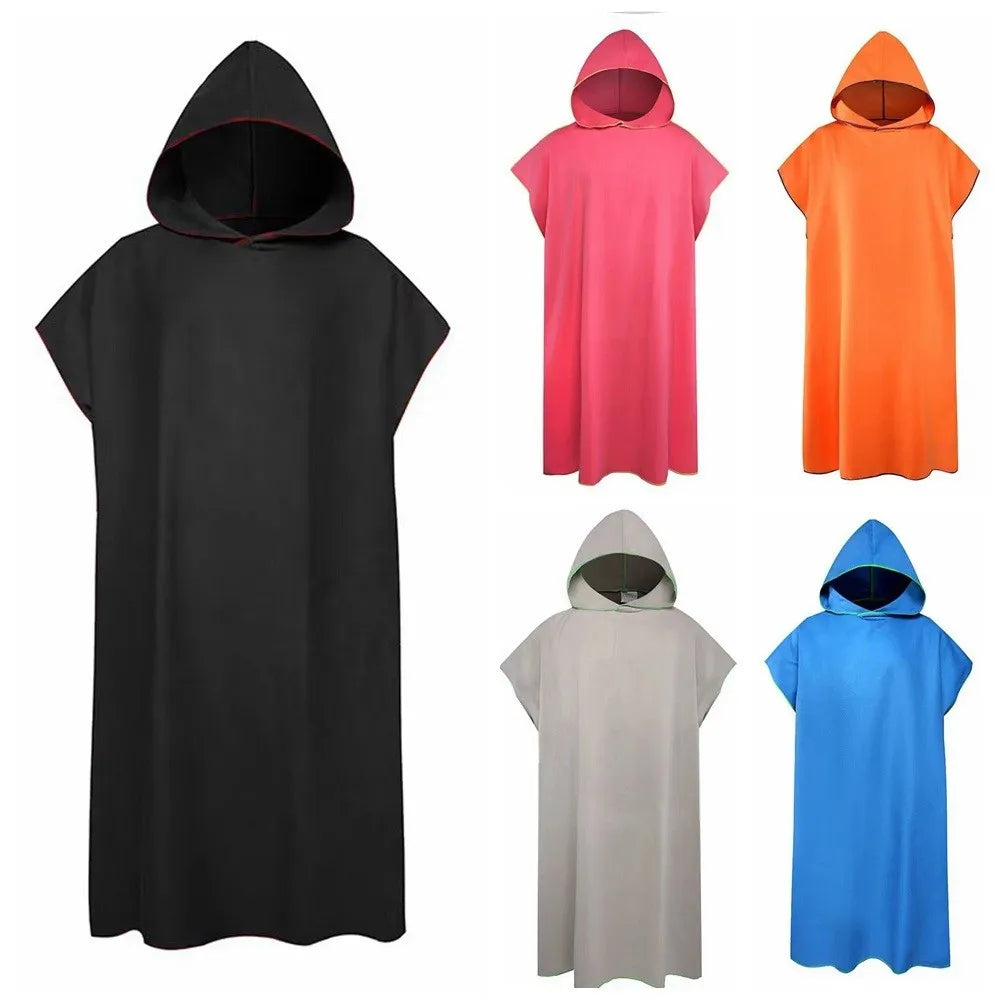 Poncho Asciugamano in Microfibra con Cappuccio – Asciugatura Rapida, Antivento,5 Colori