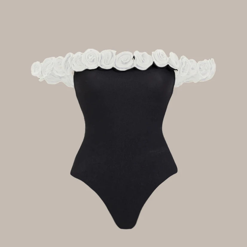 Costume da Bagno Donna Fantasia Floreale Bianca Intero e Bikini