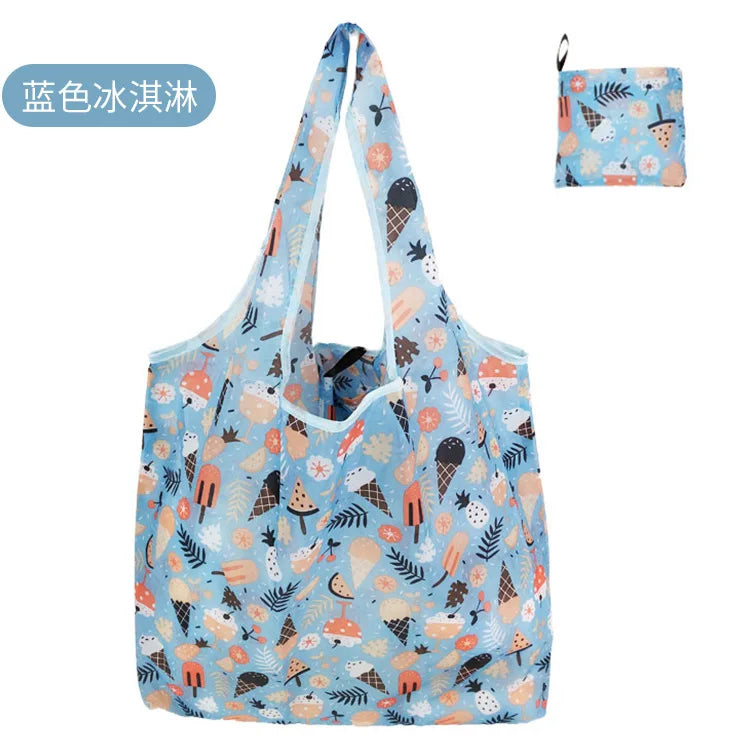 Borsa Shopper Pieghevole Ecologica Riutilizzabile – Poliestere, Multiuso, 32 Fantasie – 46×60×8 cm