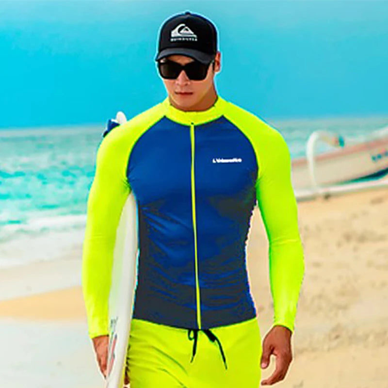 Rash Guard Uomo Manica Lunga anche con Zip Protezione UV