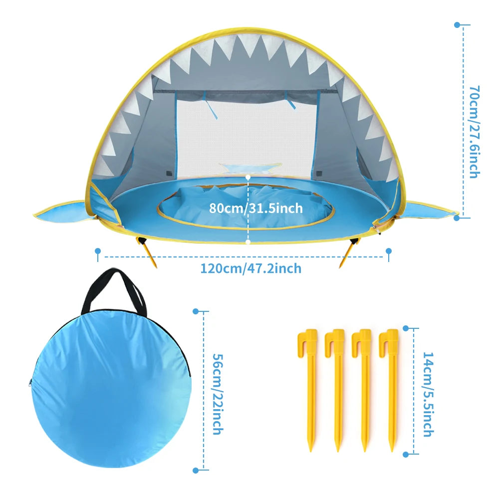 Tenda da Spiaggia Pop-Up per Bambini con Piscina Integrata – Protezione UV 50+