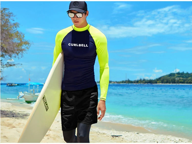 Rash Guard Uomo Manica Lunga anche con Zip Protezione UV