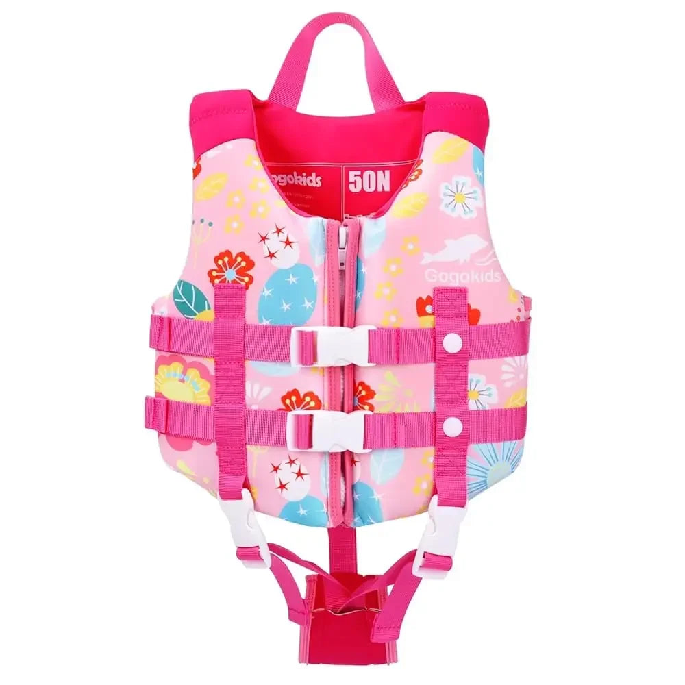 Giubbotto Salvagente per Bambini in Neoprene GOGOKIDS – con Fischietto e Cinghia Regolabile, S/M/L