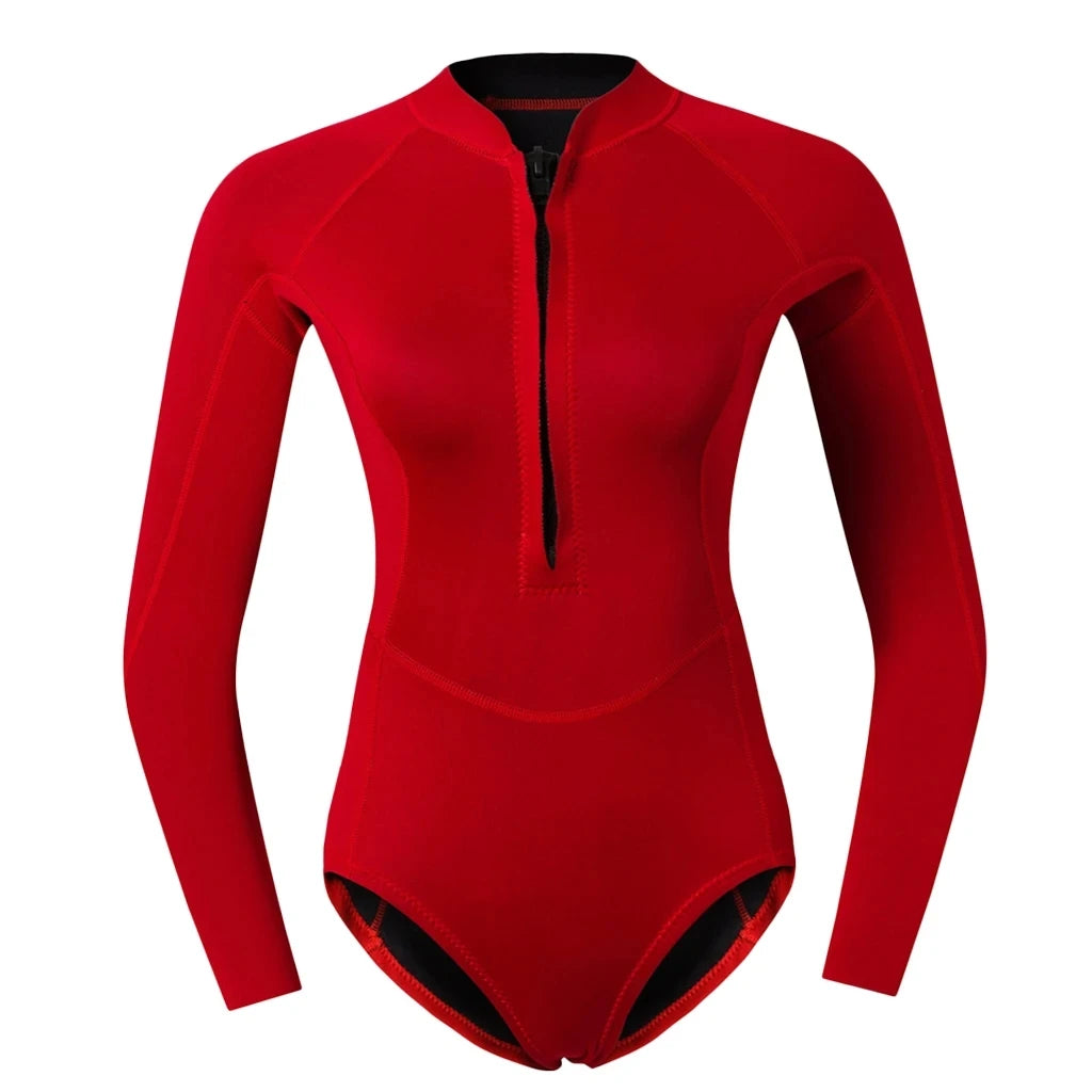 Muta Donna Monopezzo 2mm Neoprene Manica Lunga Cerniera Frontale per Immersioni Snorkeling