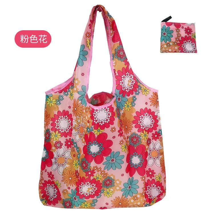 Borsa Shopper Pieghevole Ecologica Riutilizzabile – Poliestere, Multiuso, 32 Fantasie – 46×60×8 cm