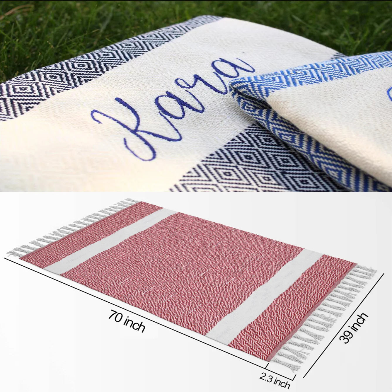Telo Mare Turco Personalizzato con Ricamo del Nome – 100% Cotone, 8 Colori, 100×180 cm